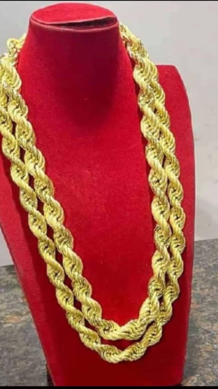 Long gold rope chains