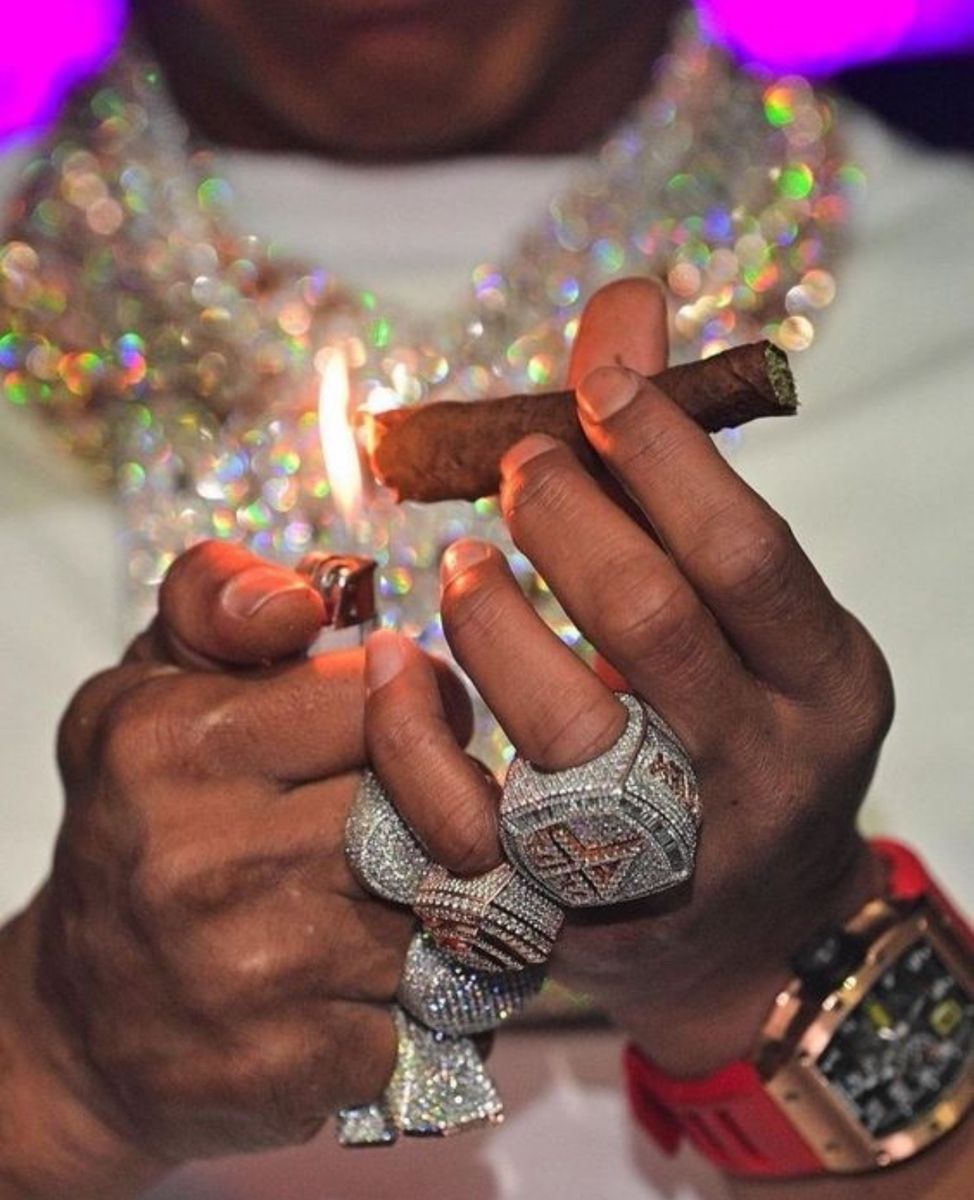 Iced-out diamond rings